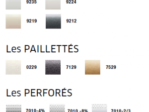 Couleurs : Mats / Perles / Pailletés / Perforés